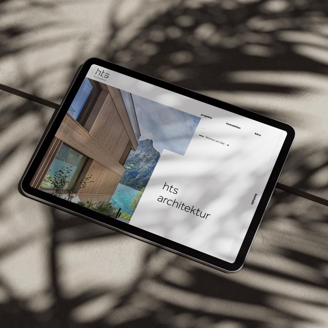 Webdesign Homepage HTS Architektur auf iPad