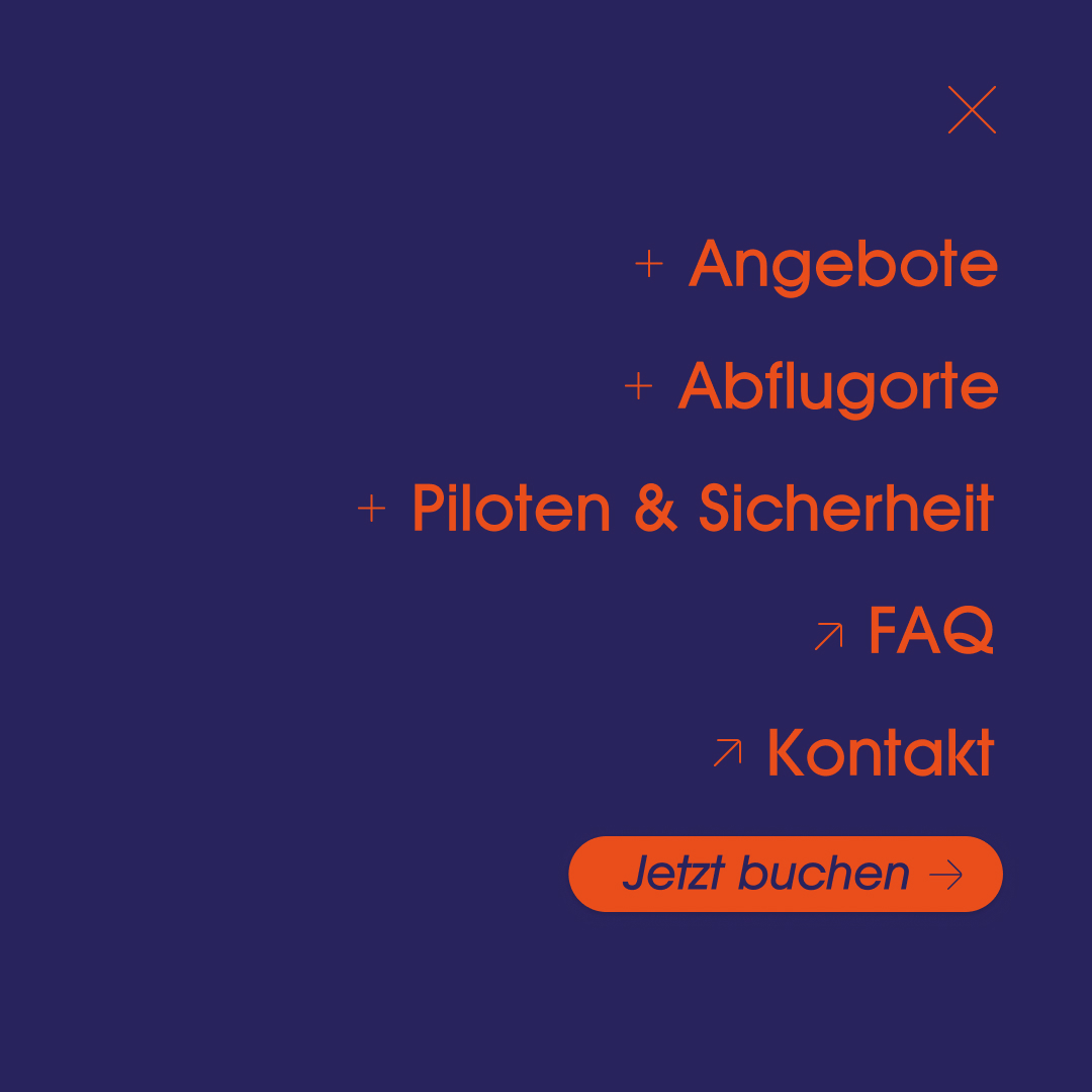 Navigation der Website von Skyglide